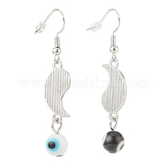 Alloy Enamel Yin Yang Matching Asymmetrical Earrings&nbsp;EJEW-JE04894-03