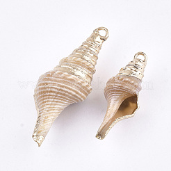 Electroplate Spiral Shell Pendants&nbsp;SSHEL-S262-25