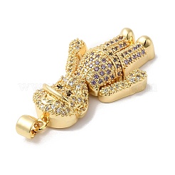 Rack Plating Brass Micro Pave Cubic Zirconia Pendants&nbsp;KK-R144-13G