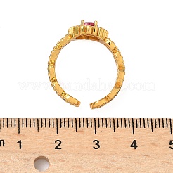 Brass Micro Pave Cubic Zirconia Cuff Rings for Women&nbsp;RJEW-F185-02G