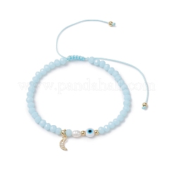 Brass Cubic Zirconia Charm Bracelets&nbsp;BJEW-JB12398