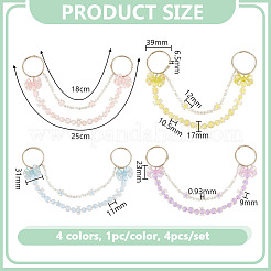 4Pcs 4 Colors Transparent Acrylic Beaded Purse Chain Strap Extenders&nbsp;HJEW-GO00104
