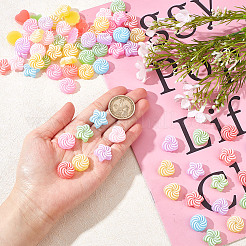 75Pcs 3 Styles Rainbow Color Resin Imitation Candy Cabochons&nbsp;RESI-GO0001-04