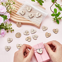 200Pcs Mr & Mrs Love Wooden Wedding Hearts&nbsp;WOOD-SP0001-30