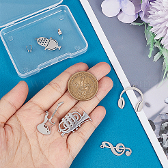 5Pcs 5 Style 304 Stainless Steel Pendants&nbsp;STAS-UN0042-15