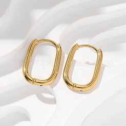 Ion Plating(IP) 304 Stainless Steel Oval Hoop Earrings&nbsp;EJEW-M218-02A-G