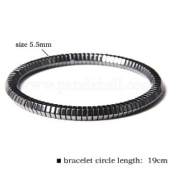 5.5MM Synthetic Non-magnetic Hematite Geometric Beaded Stretch Bracelets&nbsp;WGA5C5D-02