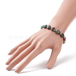 Natural Indian Agate Heart Beaded Bracelet&nbsp;BJEW-JB08697-02
