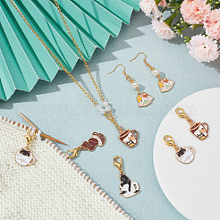 Cat & Coffee Cup Stitch Markers&nbsp;HJEW-AB00269