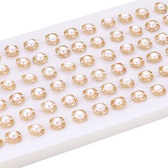 Square Brass Micro Pave Clear Cubic Zirconia Stud Earrings&nbsp;PEAR-N020-JY02