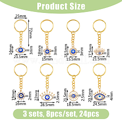 Evil Eye Enamel Rhinestone Keychain&nbsp;KEYC-HY0001-16