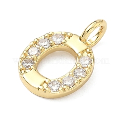 Brass Micro Pave Clear Cubic Zirconia Pendants&nbsp;KK-I476-01G-O