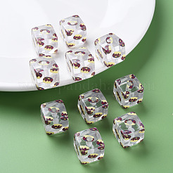 Transparent Printed Acrylic Beads&nbsp;MACR-S374-09A-01