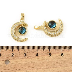 Brass Micro Pave Cubic Zirconia Pendants&nbsp;KK-I477-01G-02