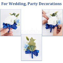 2Pcs Silk Cloth Flower Boutonniere Brooch&nbsp;JEWB-CP0001-42