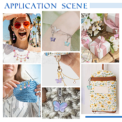 36Pcs 6 Colors Transparent Spray Painted Glass Butterfly Pendant Butterfly Decorations&nbsp;HJEW-PH02252
