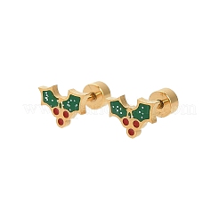 Christmas 304 Stainless Steel Stud Earrings&nbsp;EJEW-A144-01C-G