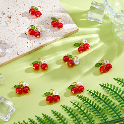 50Pcs Crackle Glass Pendants&nbsp;PALLOY-DC00034