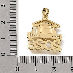 Brass Micro Pave Clear Cubic Zirconia with Black Enamel Pendants&nbsp;CU-CBAA556-07A