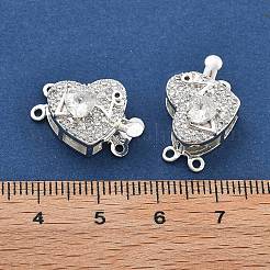 Brass Micro Pave Cubic Zirconia Box Clasps&nbsp;KK-B125-07S-03