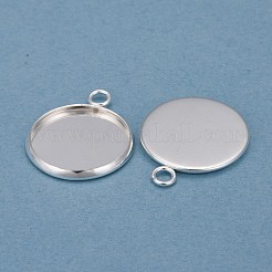 304 Stainless Steel Pendant Cabochon Settings&nbsp;STAS-F191-14S-E