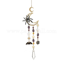 Halloween Spider Bat Alloy Enamel Suncatcher&nbsp;HJEW-TA00492