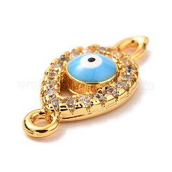 Brass Micro Pave Cubic Zirconia Links Connectors&nbsp;KK-G399-18
