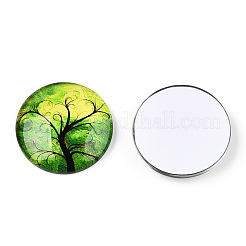 Half Round/Dome Tree Pattern Glass Flatback Cabochons for DIY Projects&nbsp;LS-GGLA-Q037-25mm-M28-06