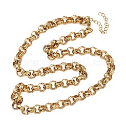 7MM 304 Stainless Steel Rolo Chain Necklaces for Women Men&nbsp;NJEW-Z115-01G