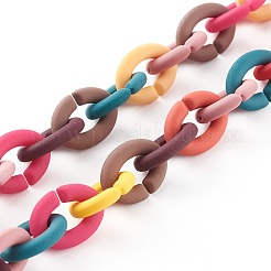 Personalized Rubberized Style Acrylic Cable Chain Necklaces&nbsp;NJEW-JN03464