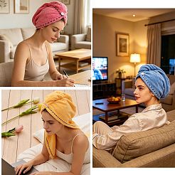 3Pcs 3 Colors Fibre Hair Drying Towel Wrap&nbsp;FB-FSC98E-01B