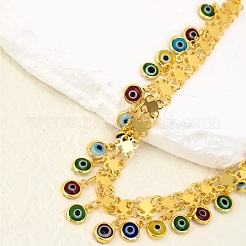 Fashionable Brass Colorful Evil Eye Tassel Anklets for Women&nbsp;NW2668