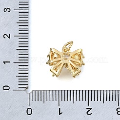 Brass Micro Pave Clear Cubic Zirconia Charms&nbsp;KK-A303-47G