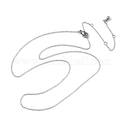 1MM 304 Stainless Steel Cable Chain Necklaces&nbsp;NJEW-T016-15P