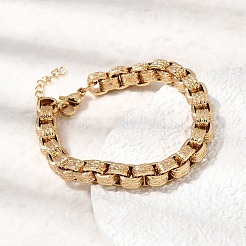 304 Stainless Steel Box Chains Bracelets for Women&nbsp;BJEW-P399-02G