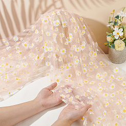 Daisy Pattern Chinlon Tulle&nbsp;DIY-WH0037-38B