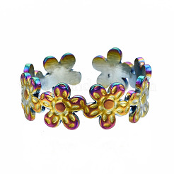 Flower Cuff Rings&nbsp;RJEW-N038-007