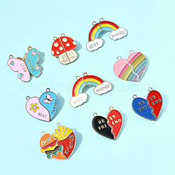 9 Sets 9 Styles Alloy Enamel Split Pendants&nbsp;FIND-FS0004-23
