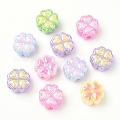 50Pcs UV Plating Opaque Acrylic Beads&nbsp;SACR-CJ0001-75