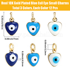 36Pcs 3 Colors Brass Enamel Charms&nbsp;KK-BBC0021-93