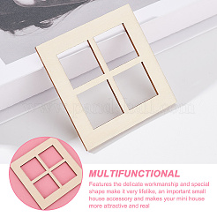 Mini Wood Dollhouse Window Furniture Accessories&nbsp;DJEW-WH0015-112
