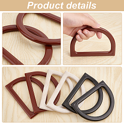 6Pcs 3 Colors D Shaped Plastic Imitation Wood Bag Handles Sets&nbsp;FIND-PH0010-55