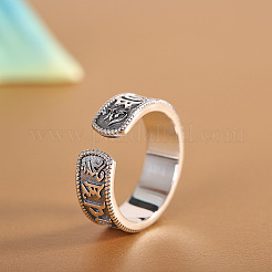 Synthetic Turquoise & Brass Cuff Open Rings&nbsp;WG6E06F-01