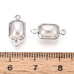 Brass ABS Imitation Pearl Connector Charms&nbsp;KK-N286-02C-P
