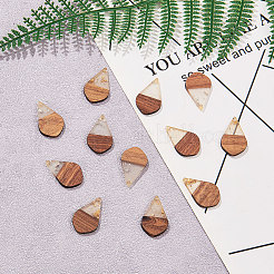 Transparent Resin & Walnut Wood Pendants&nbsp;RESI-CJ0001-51