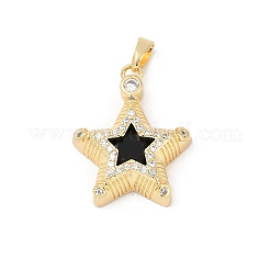 Brass Micro Pave Clear Cubic Zirconia Pendants&nbsp;KK-R213-14G