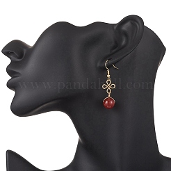 4 Pairs Brass Round Dangle Earrings&nbsp;EJEW-TA00718