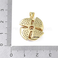 Rack Plating Brass Micro Pave Cubic Zirconia Pendants&nbsp;KK-K341-49G-01