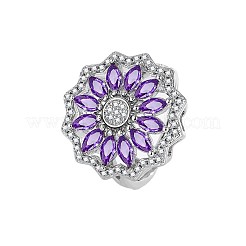 Flower Brass Micro Pave Cubic Zirconia Jewelry Set&nbsp;FS-WG0AAA8-01