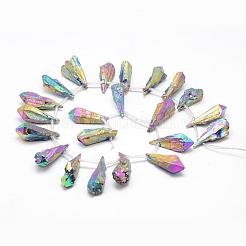 Electroplated Natural Quartz Crystal Beads Strands&nbsp;G-G890-A-07